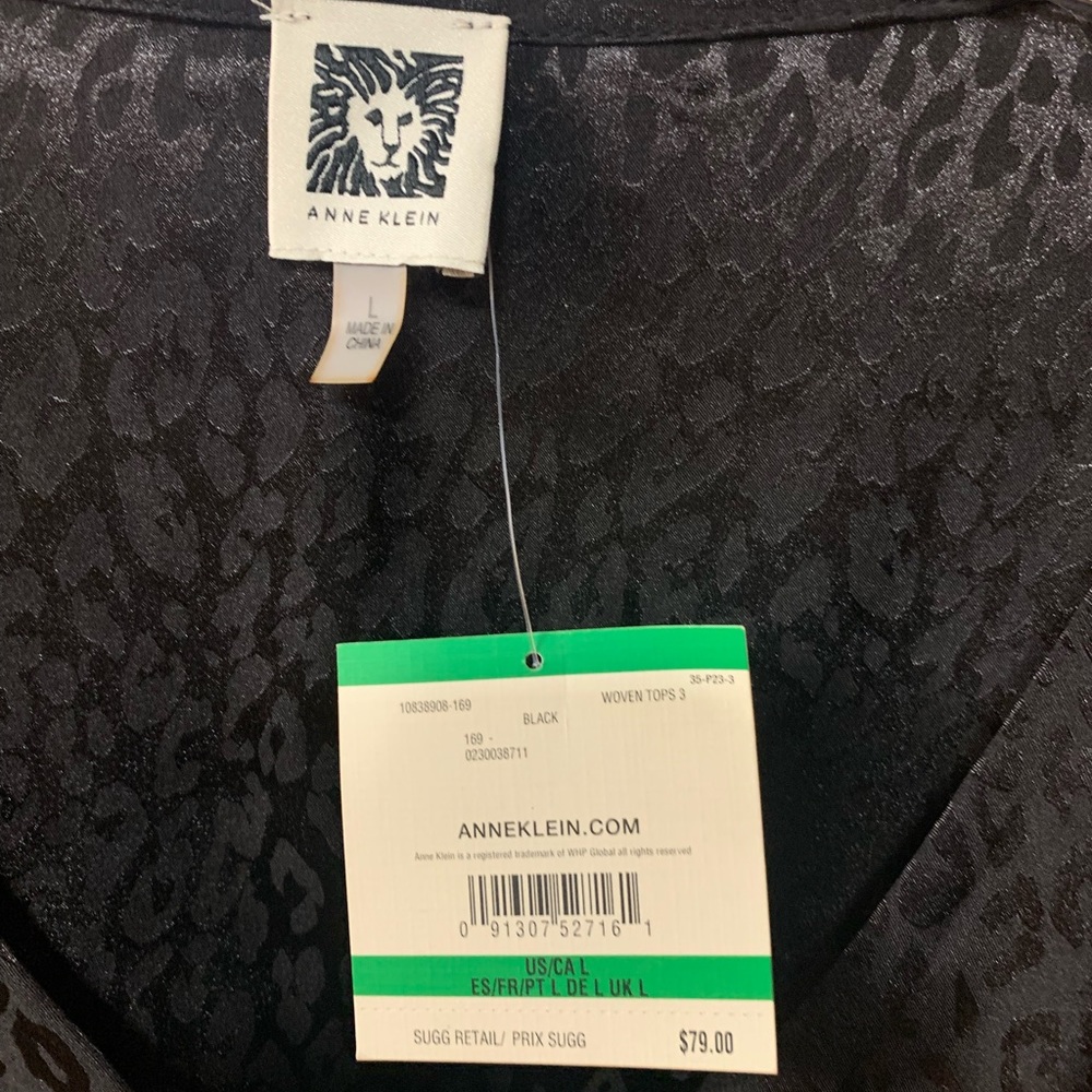 4:$20 NWT Anne Klein Textured Blouse Sz Large - Picture 3 of 8
